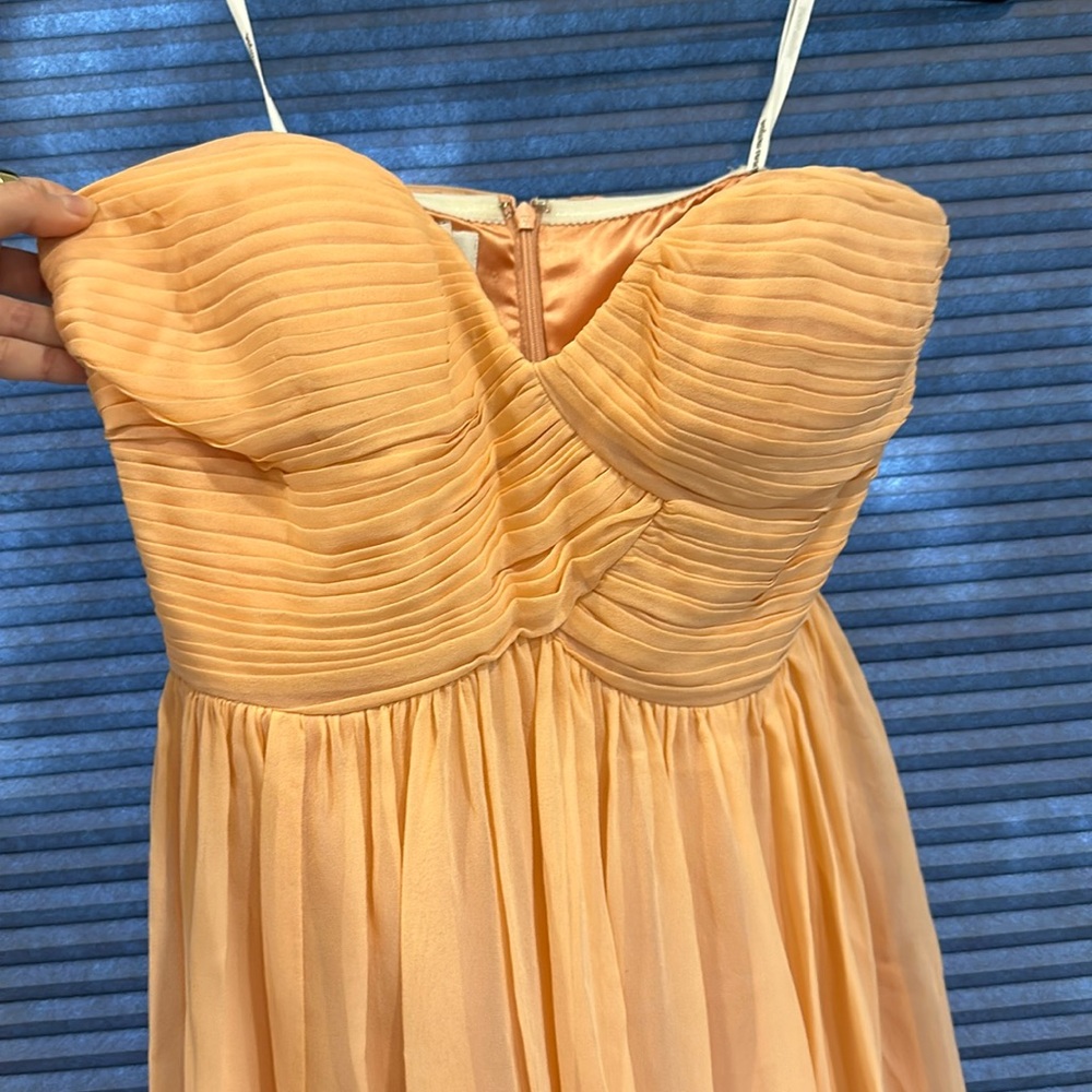 Coral Chiffon Strapless Maxi